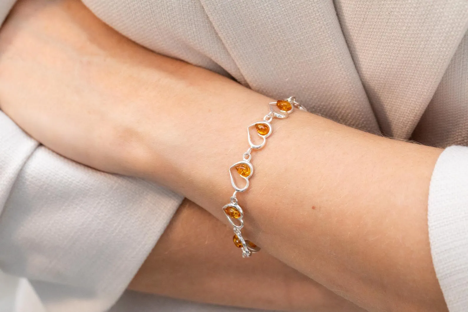Amber Heart Bracelet