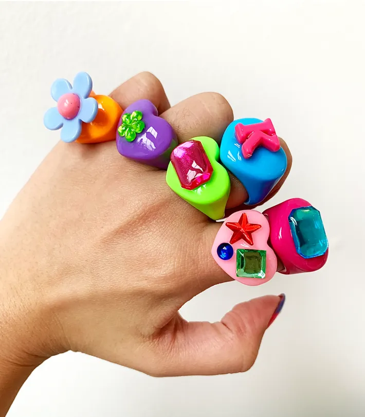 BABY BLUE RAINBOW LUCKY RING