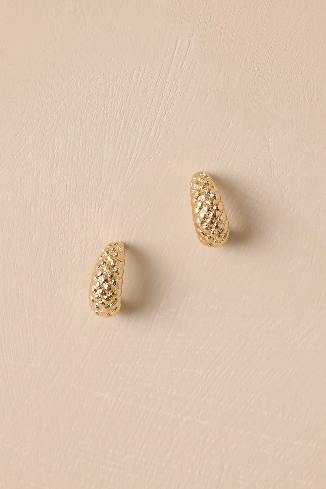 Crazy Talk Gold Textured Hoop Earrings