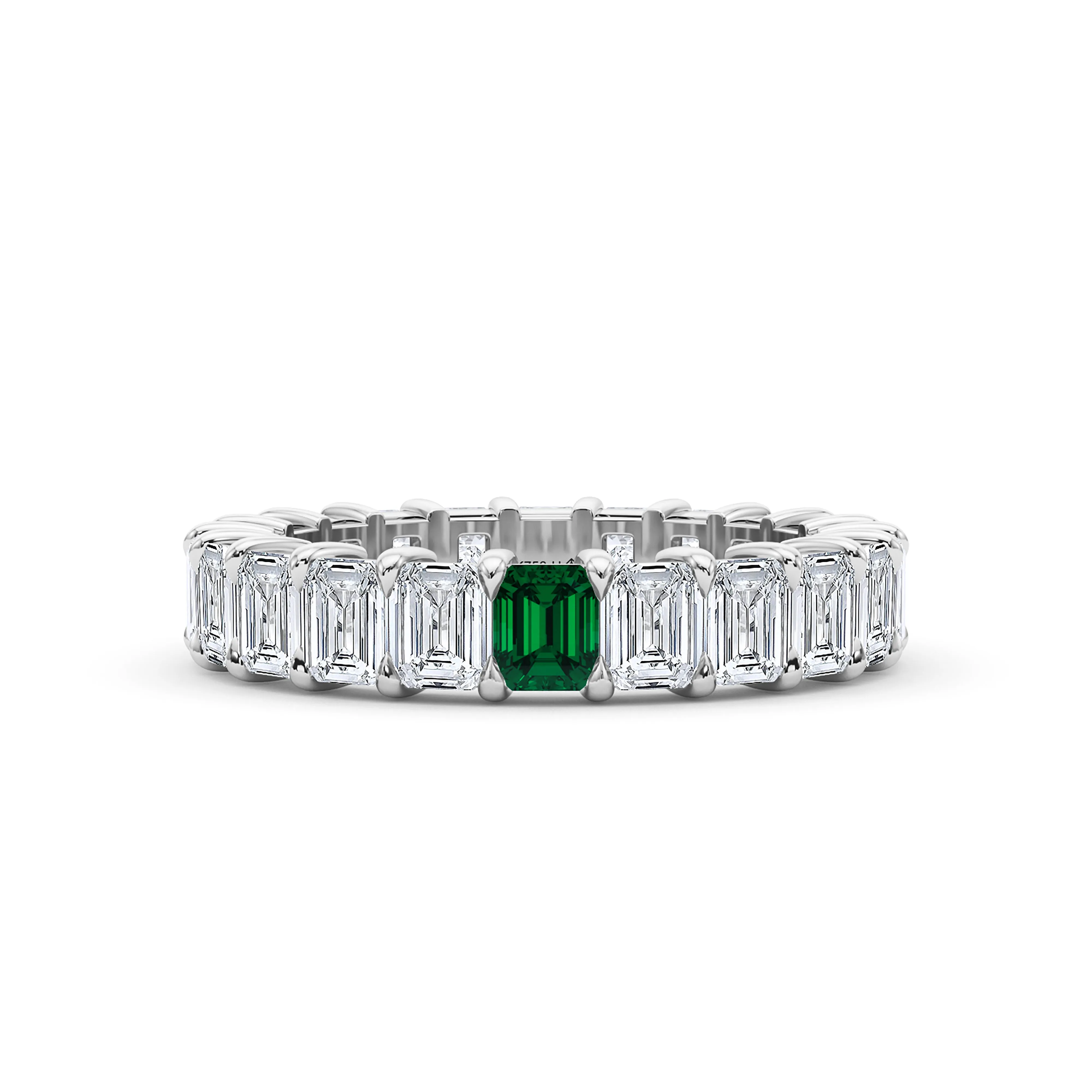 Emerald Cut Diamond & Birthstone Eternity Band