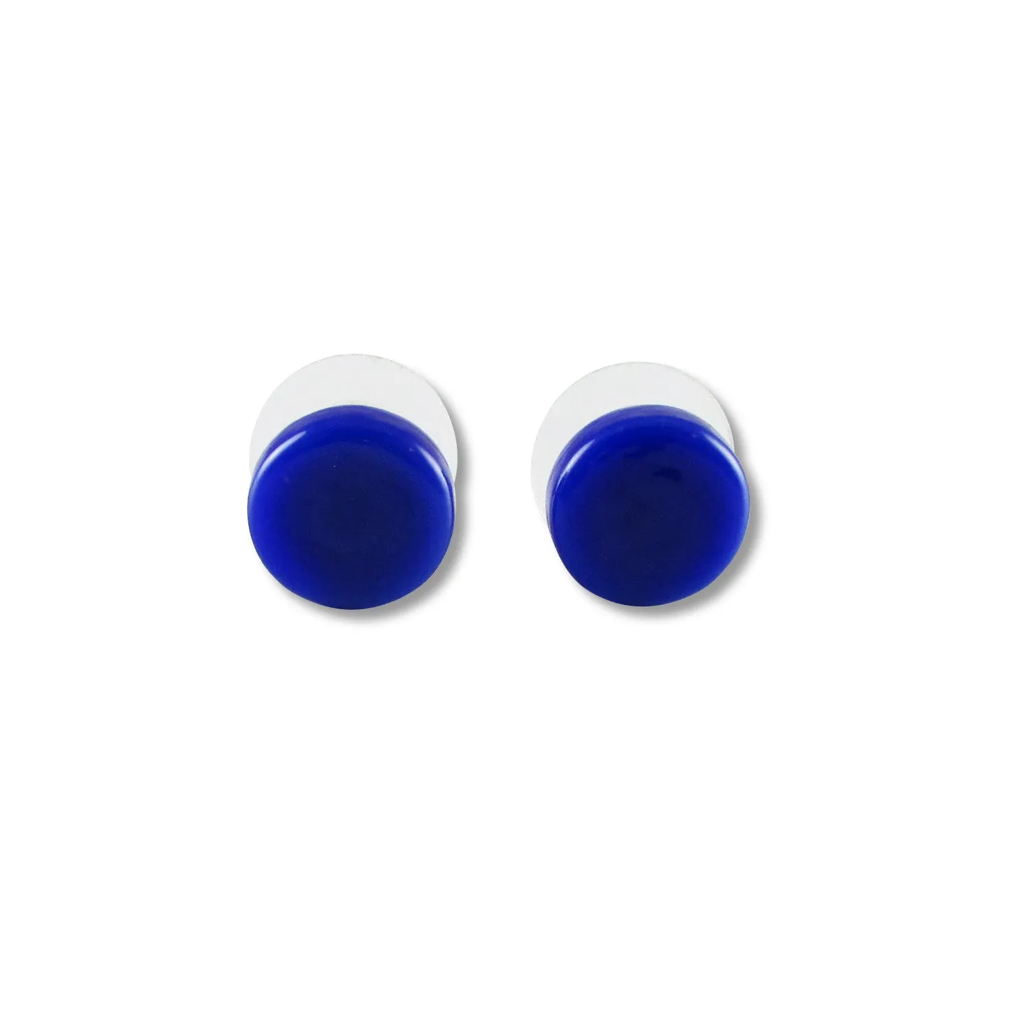 Glass Circle Studs - Aqua