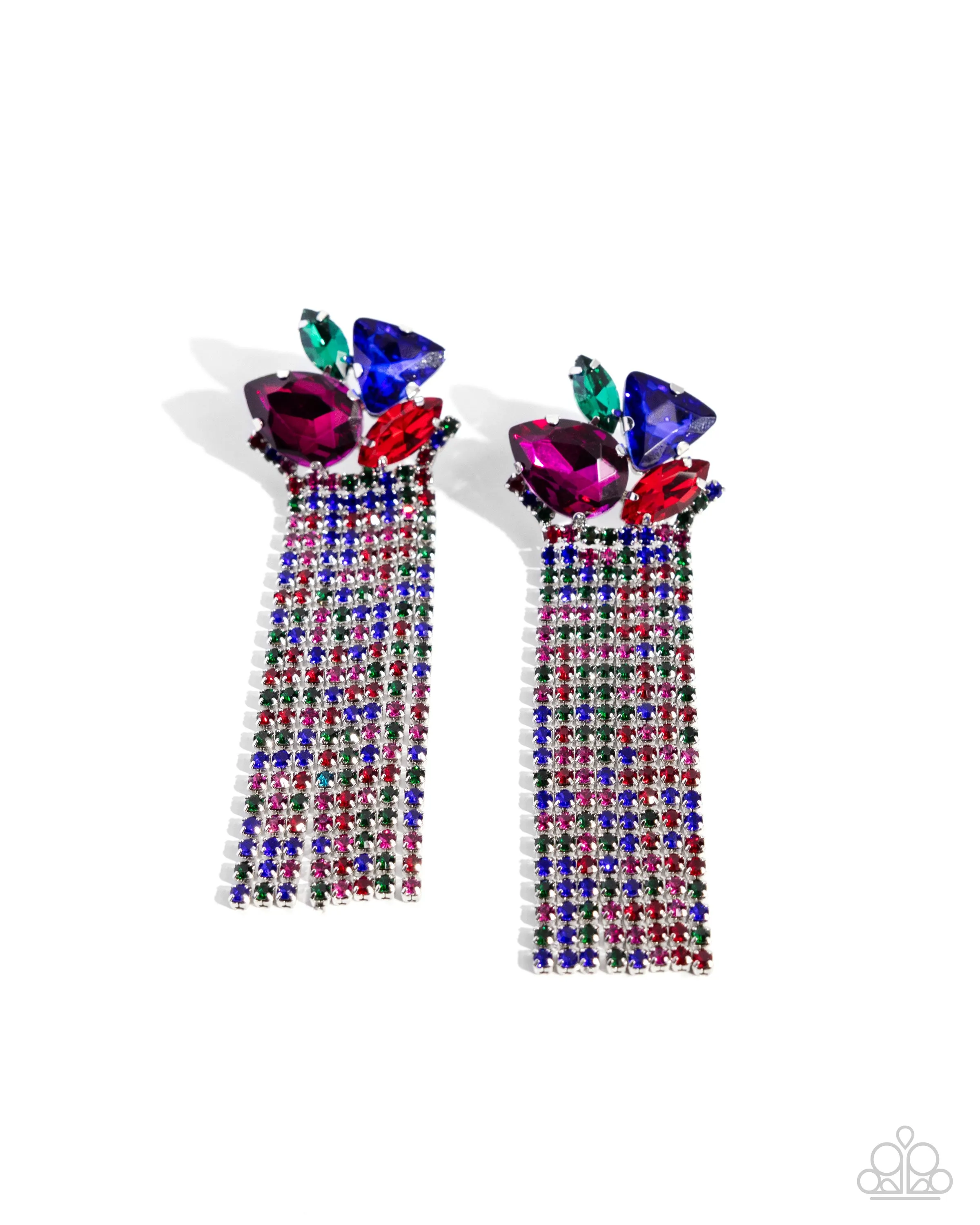 Open Door Jewelry - Blinding Blend - Multi Post Earrings - Paparazzi Accessories