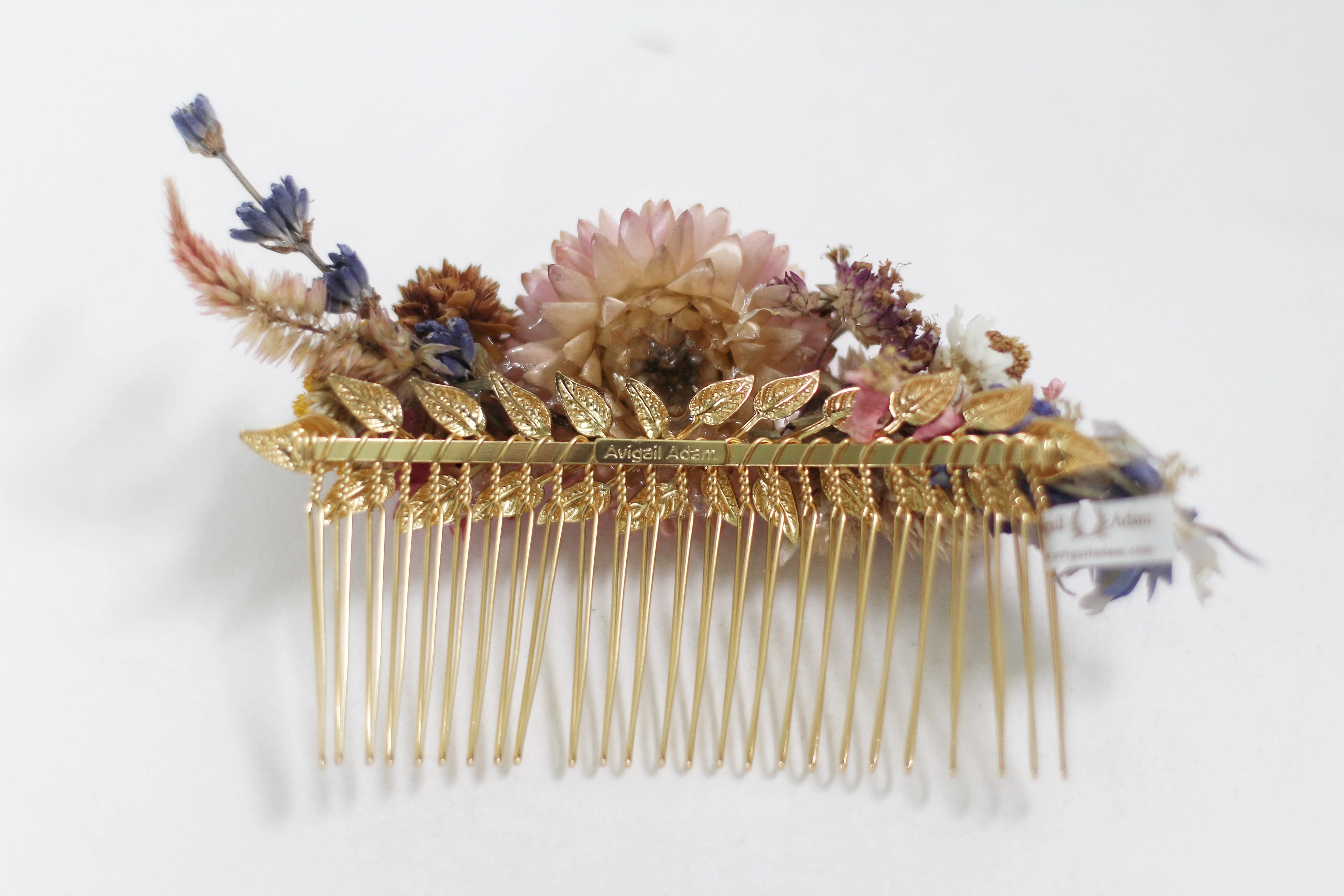 Preorder * Rustic Dried Flowers Hair Comb